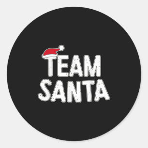 Team Santa Shirt Adult Kids Christmas Santa Squad Classic Round Sticker