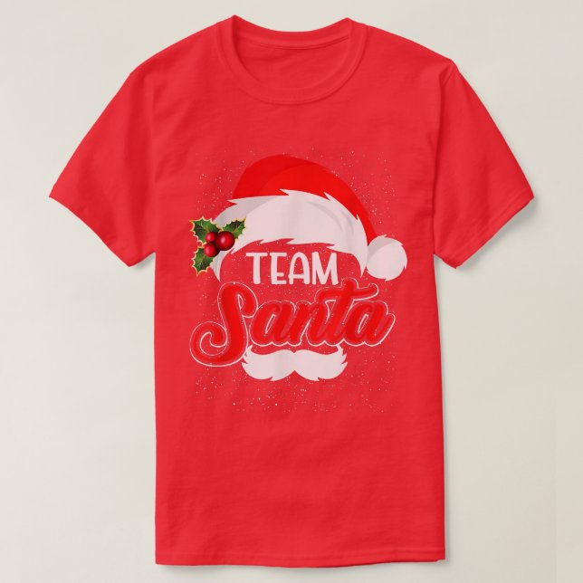 Team Santa T Christmas Family Matching Pajama  T-Shirt (Design Front)