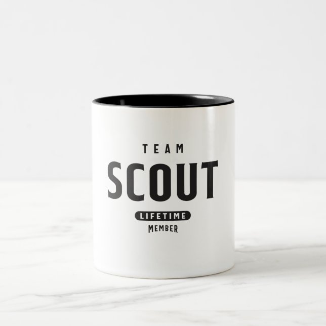 Team Scout Lifetime Member Personalised Name Two-Tone Coffee Mug (Center)