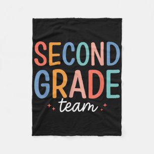 Team Second Grade 2nd Grade Teacher Squad Back To Fleece Blanket