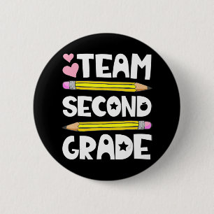Team Second Grade Fun 2nd Back To School Teacher S 6 Cm Round Badge