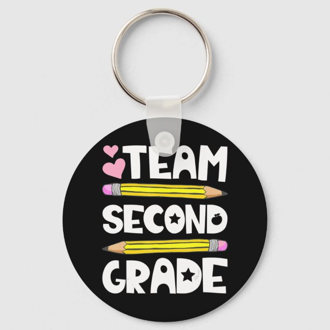 Team Second Grade Fun 2nd Back To School Teacher S Key Ring (Front)