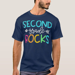 Team Second Grade Funny Hello 2nd Grade Rocks Back T-Shirt