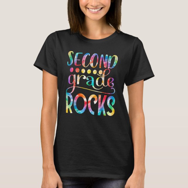 Team Second Grade Hello 2nd Grade Rocks Back To Sc T-Shirt (Front)