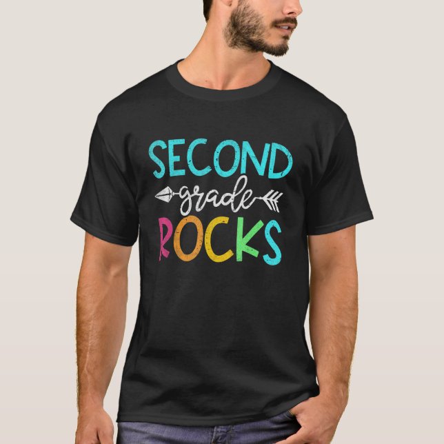 Team Second Grade   Hello 2nd Grade Rocks Backto S T-Shirt (Front)