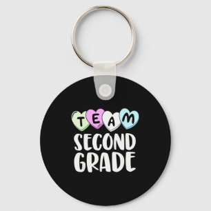 Team Second Grade Shirt 2nd Love Hearts Teacher Va Key Ring