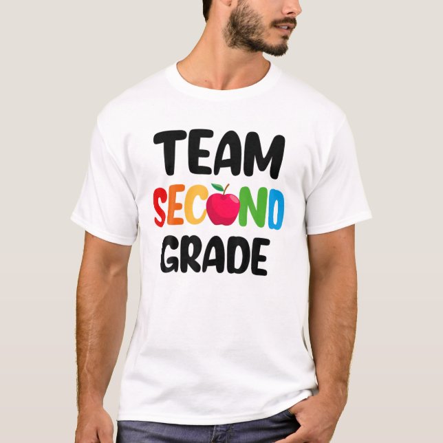 Team Second Grade Teacher Back To School Design T-Shirt (Front)