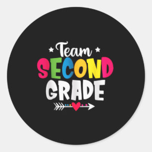 Team Second Grade Teachers 2nd Grade Back To Schoo Classic Round Sticker