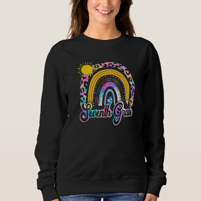 Team Seventh Grade Squad Back To School Rainbow Ki Sweatshirt (Front)