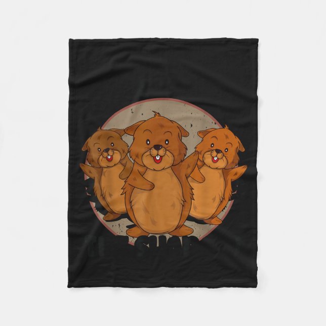 Team Shadow Crew Groundhog Day Respect The Shadow  Fleece Blanket (Front)