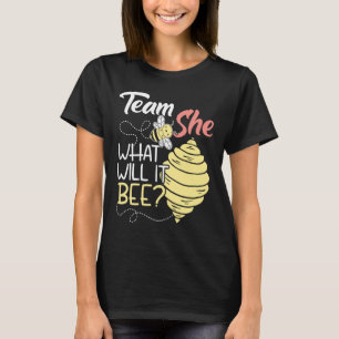 Team She What Will It Bee Baby Announcement Gender T-Shirt