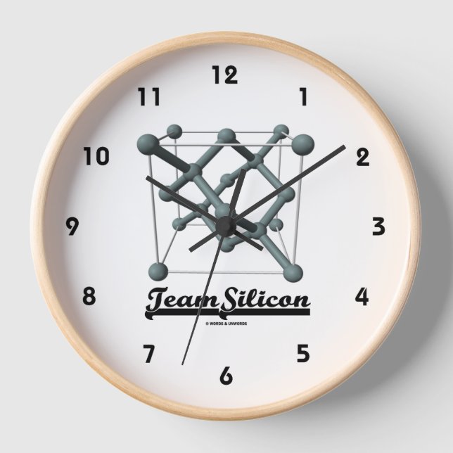 Team Silicon Silicon Unit Cell Chemical Structure Clock (Front)