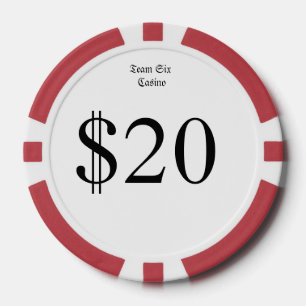 Team Six (Funny Casino Money) $20 Casino Coin Poker Chips