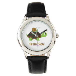Team Slow Cute Cartoon Turtle and Snail Watch