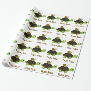 Team Slow Cute Cartoon Turtle and Snail Wrapping Paper