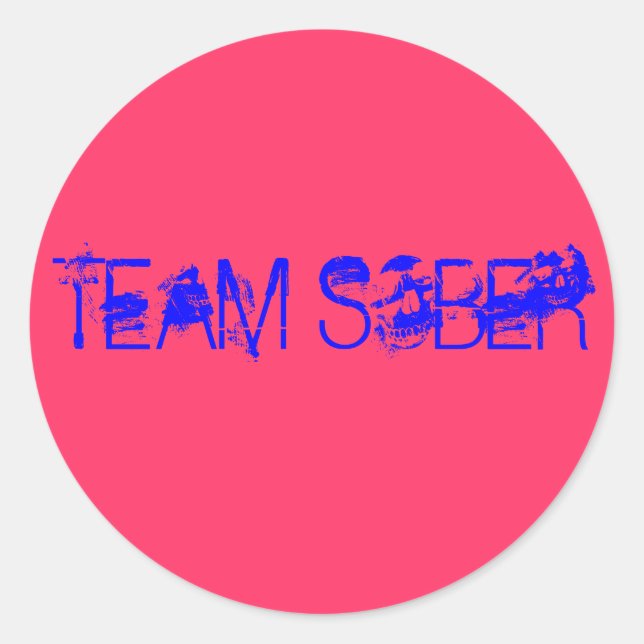 TEAM SOBER CLASSIC ROUND STICKER (Front)