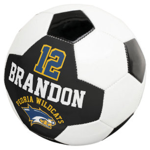 Team Soccer Logo - Gold, Blue and White Ball