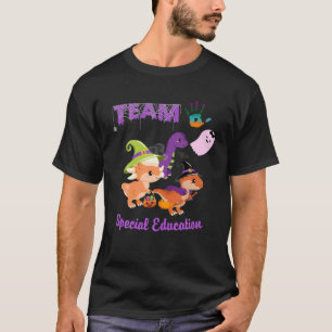 Team SPED Dinosaur Halloween Witch SPED Squad Kids T-Shirt