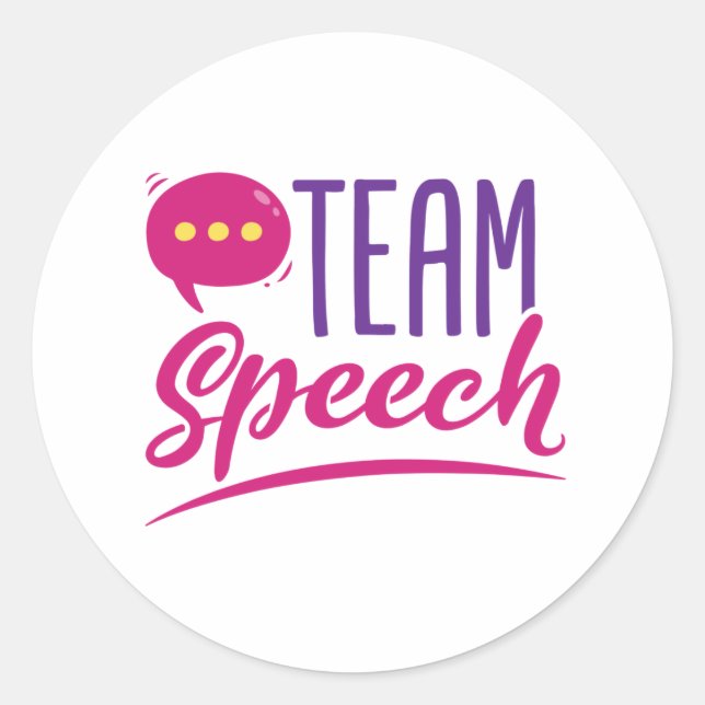 Team Speech SLP Language Pathologist Pathology Classic Round Sticker (Front)
