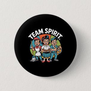 Team Spirit Back To School Retro Positive Work Cul 6 Cm Round Badge