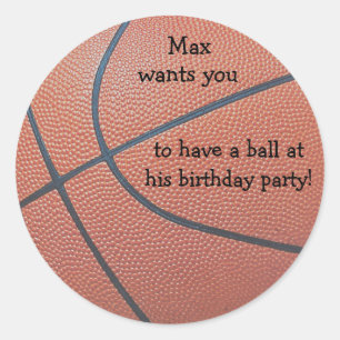 Team spirit_basketball texture_Have a ball b-day Classic Round Sticker