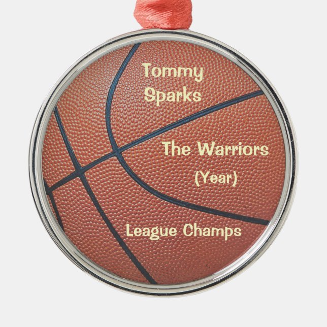 Team Spirit_Basketball texture_Hoops Lovers' award Metal Ornament (Front)