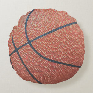 Team Spirit_Basketball texture look_Hoops Lovers Round Cushion