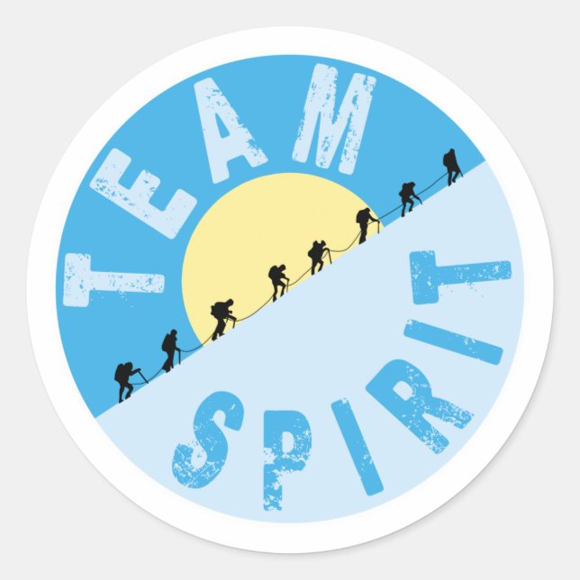 Team Spirit - Mountain Climbing Classic Round Sticker (Front)
