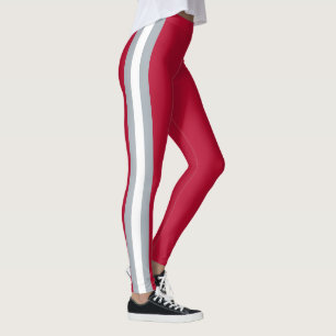 Team Spirit of Ohio on Scarlet with Grey and White Leggings