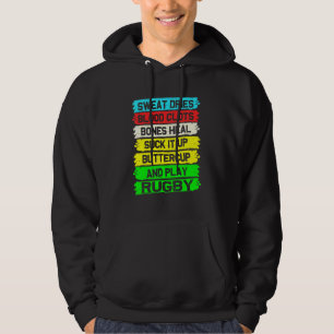 Team Sport Game Play Rugby Football Sweat Quote Hoodie