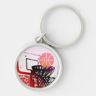 Team Sports Ball Basketball Net Coach Game Key Ring