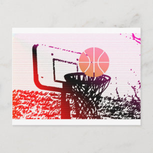 Team Sports Ball Basketball Net Coach Game Postcard