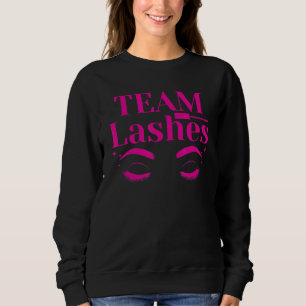 Team staches team lashes gender reveal team pink sweatshirt