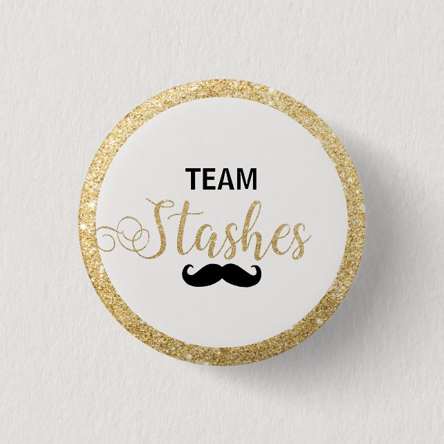 Team Stashes Gender Reveal Baby Shower Favor Game 3 Cm Round Badge (Front)