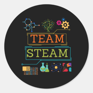 Team Steam Science Teacher Kids Stem Classic Round Sticker