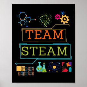 Team Steam Science Teacher Kids Stem Poster
