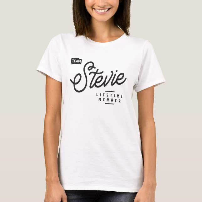Team Stevie Lifetime Member Personalised Name T-Shirt (Front)
