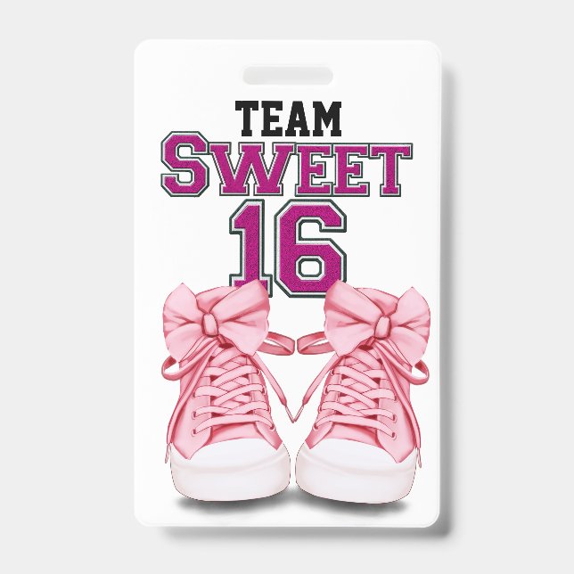 Team Sweet 16  Badge - See Back ID Badge (Front)