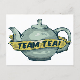 Team tea teapot for tea lovers postcard