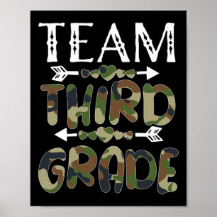 Team Third Grade Back To School 1st Day Camo Teach Poster