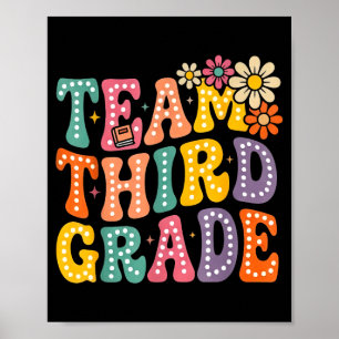 Team third grade groovy 3rd grade back to school poster