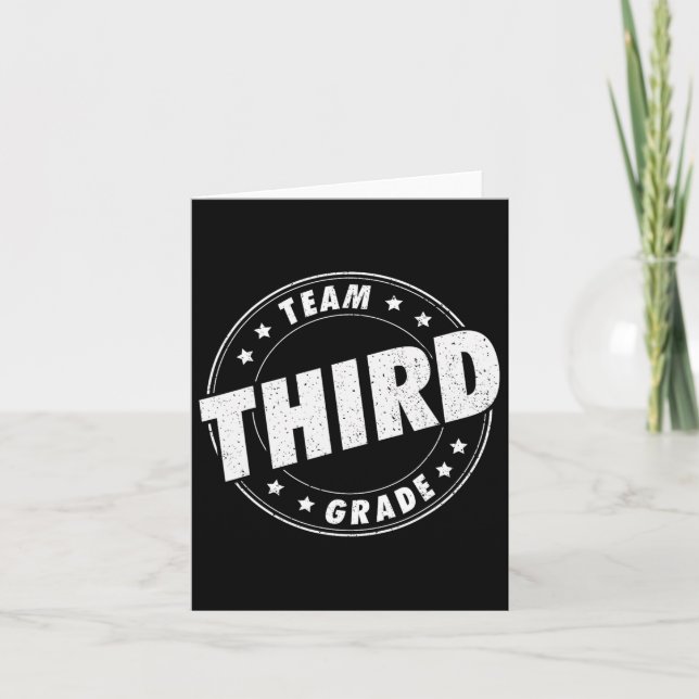 Team Third Grade Teacher Student Back To School 3r Card (Front)