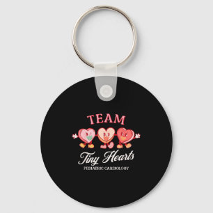 Team Tiny Heart Pediatric Cardiology Candy Heart V Key Ring