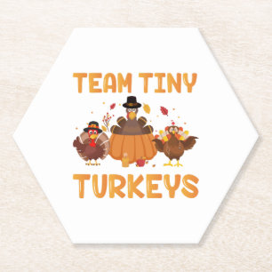 Team Tiny Turkeys Cute Thanksgiving Day Nicu Nurse Paper Coaster