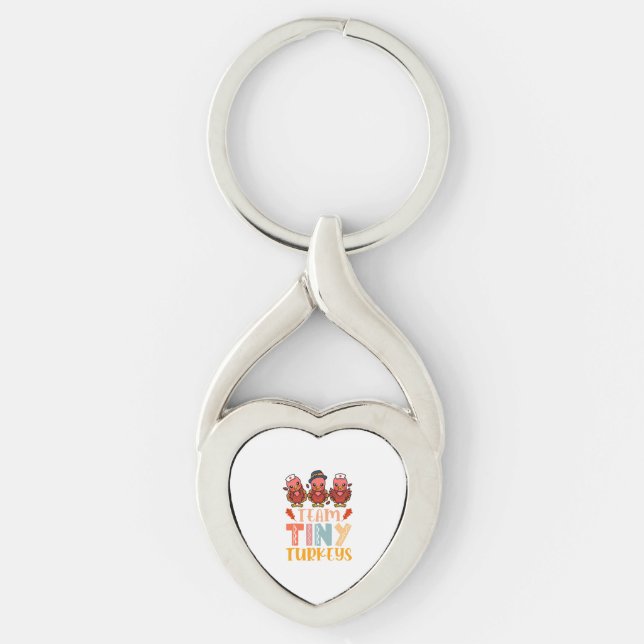 Team Tiny Turkeys Nurse Turkey Thanksgiving Fall N Key Ring (Front)