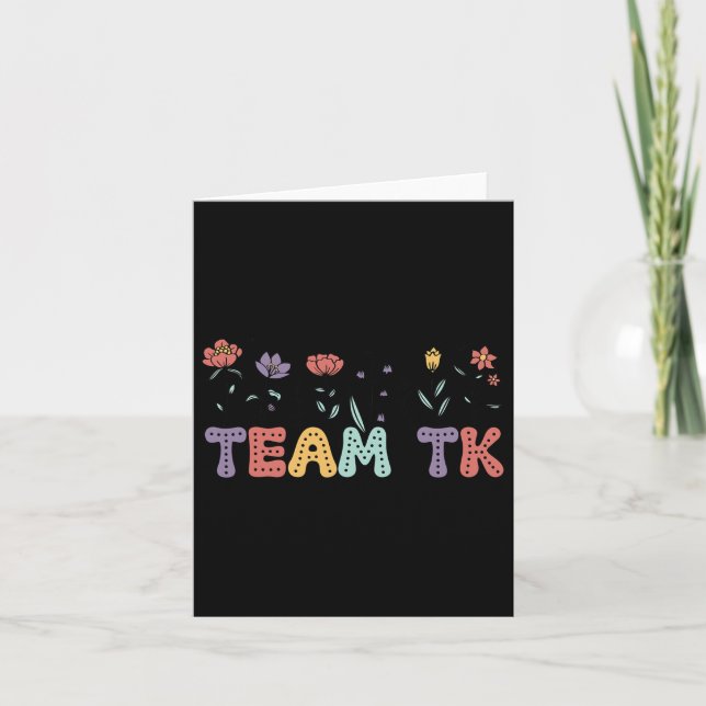 Team Tk Kindergarten Teacher Back To School Retro  Card (Front)