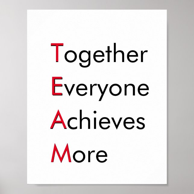 TEAM – Together Everyone Achieves More Inspiration Poster (Front)