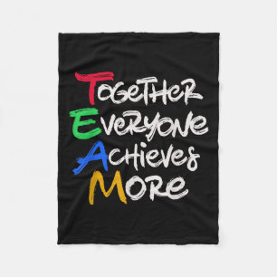 Team Together Everyone Achieves More Teamwork Moti Fleece Blanket
