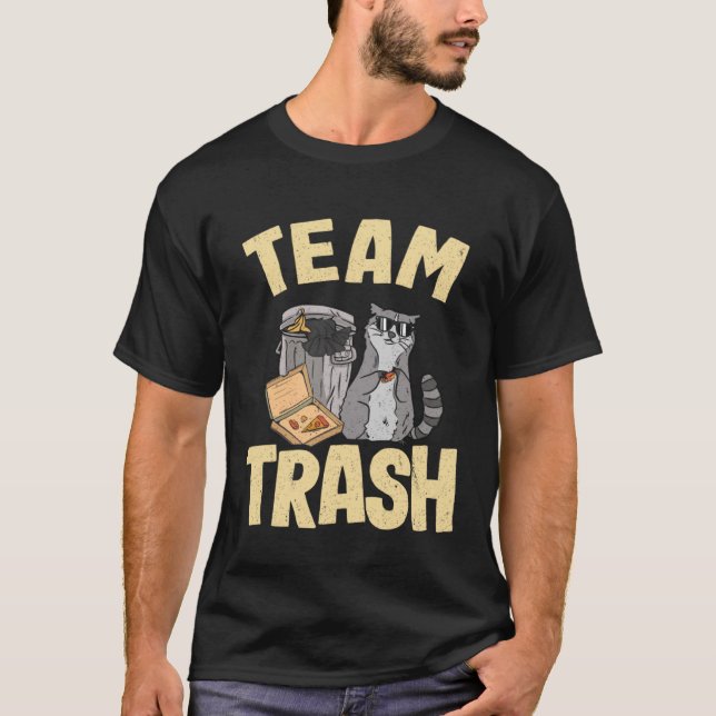 Team Trash Can Garbage Panda Racoon 4 T-Shirt (Front)