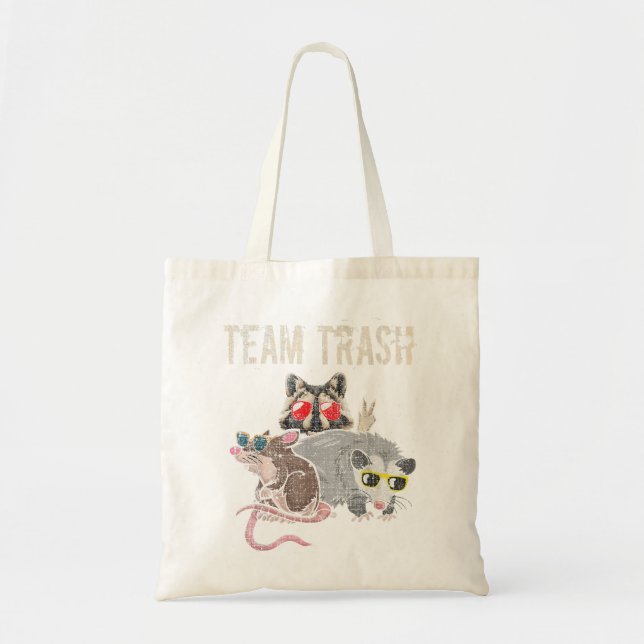 Team Trash - Funny Racoon Lover Opossum Rat Garba Tote Bag (Front)